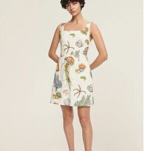 Alemais Sam Pauletto Sea print linen mini dress